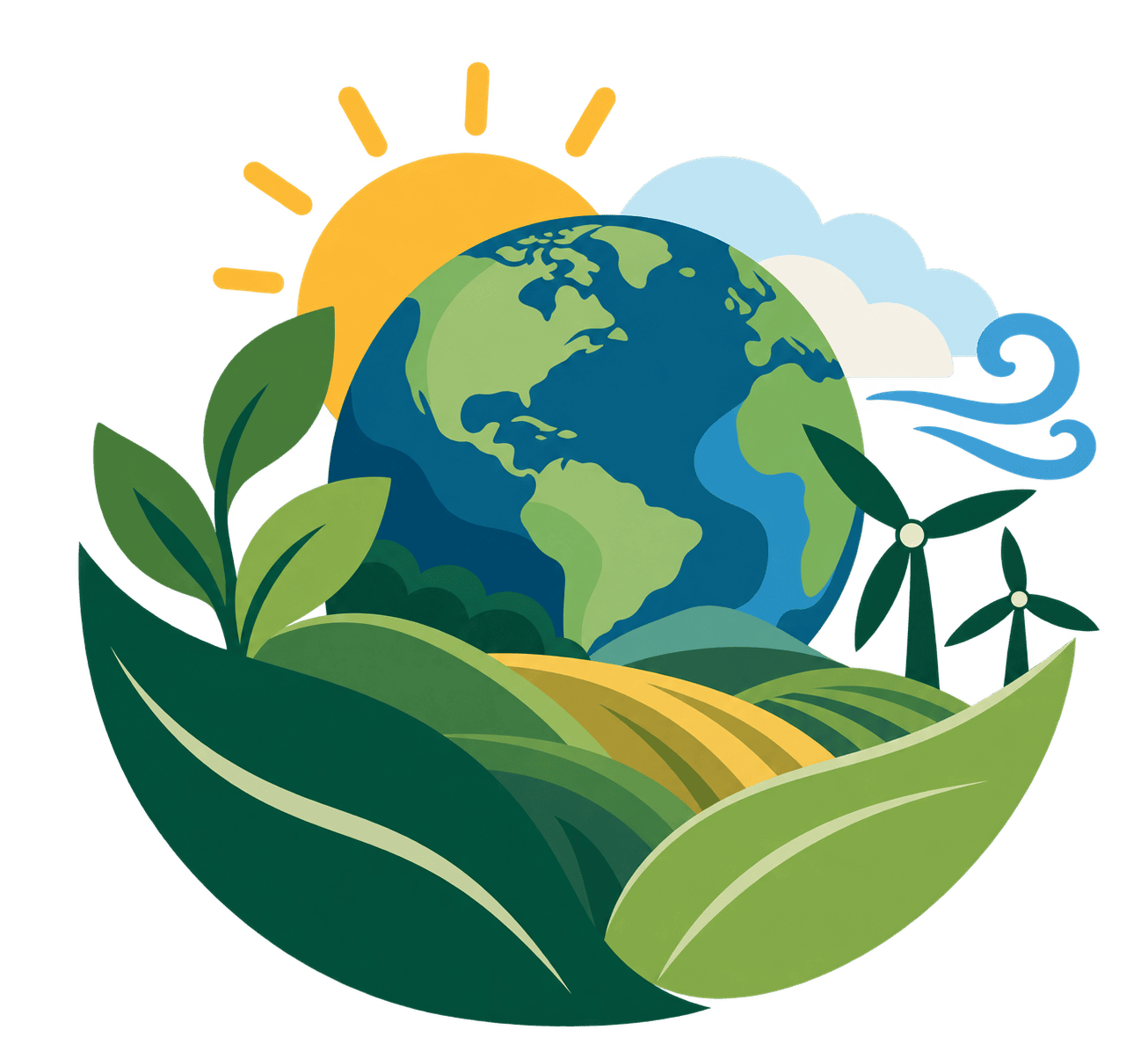 Eco Earth Renewable Landscape Emblem